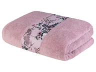Ręczniki - LIVARNO home Ręcznik kąpielowy, 100 x 150 cm (Różowy/ bordiura) - miniaturka - grafika 1