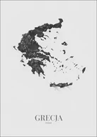 Plakaty - Grecja mapa czarno biała - plakat Wymiar do wyboru: 60x80 cm - miniaturka - grafika 1