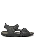 Sandały męskie - Geox Sandały Uomo Sandal Strada U4524B 000ME C9999 Czarny - miniaturka - grafika 1