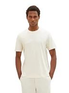 Koszulki męskie - T-shirt męski TOM TAILOR z nadrukiem logo wykonany z bawełny, 18592-vintage beż, XL - miniaturka - grafika 1