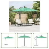 Parasole ogrodowe - The Living Store Parasol ogrodowy na stalowym słupku - zielony - 246x246x230 cm - Parasol Ogrodowy - miniaturka - grafika 1