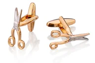 Spinki do mankietów i krawatów - Spinki do mankietów X2 Nożyczki fryzjer - miniaturka - grafika 1