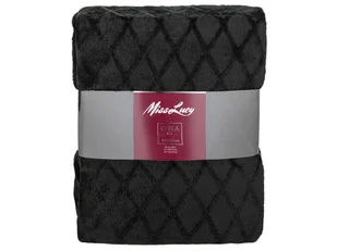 Koc poliestrowy z tłoczeniami Miss Lucy Carla 170x210 cm ciemnoszary - Koce - miniaturka - grafika 1