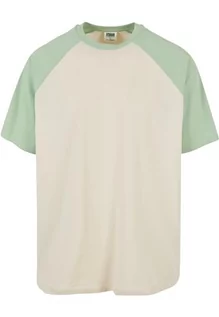 Koszulki męskie - Urban Classics Męski T-shirt z bawełny organicznej, oversized raglan, męska górna część dostępna w 2 kolorach, rozmiary XS - 5XL, biały piasek/zielony vintage, XL - grafika 1