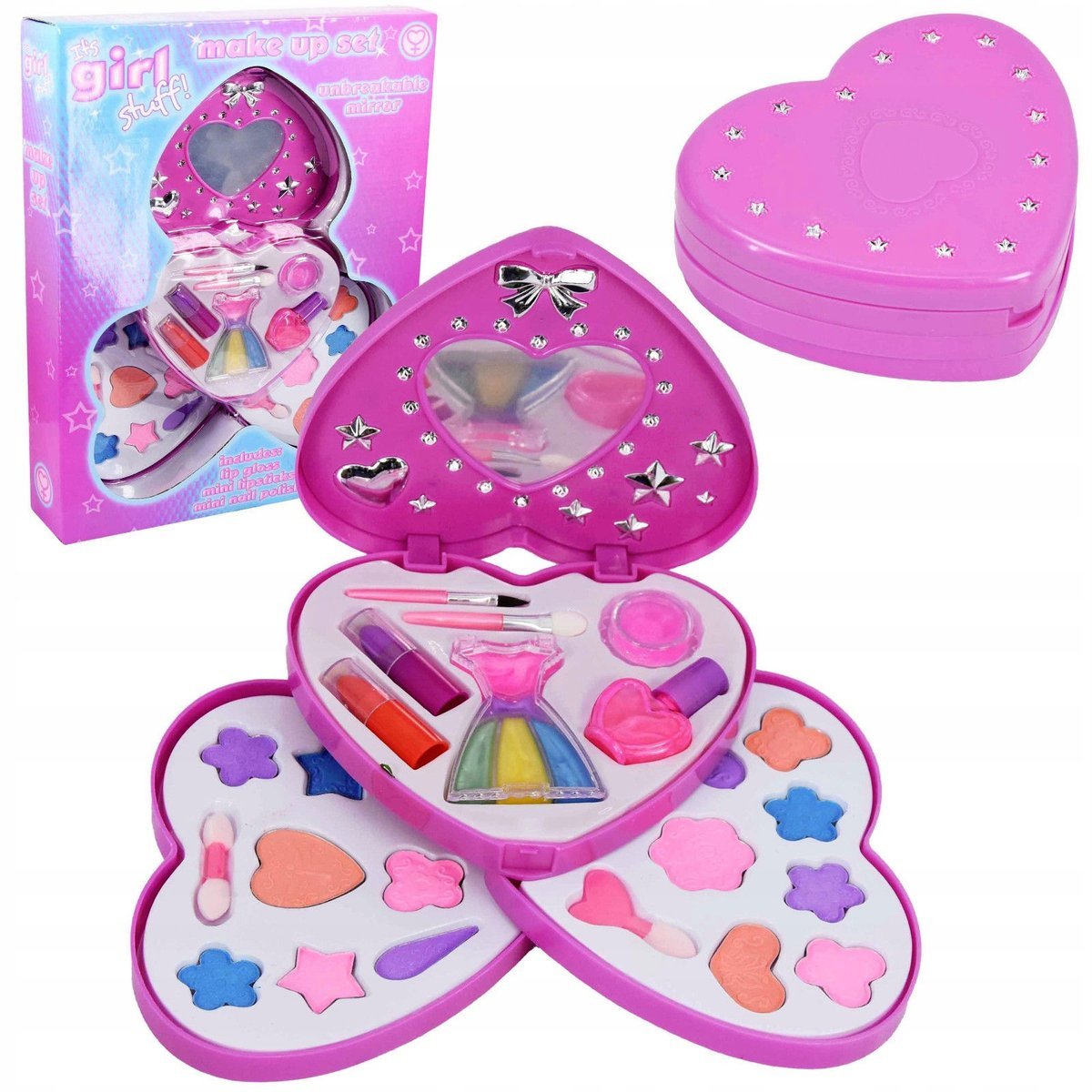 Zestaw Makijaż Dzieci Make-up Puder Szminka Cienie