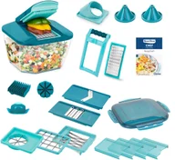 Rozdrabniacze kuchenne - Rozdrabniacz Genius Nicer Dicer Chef Professional Set 23-częściowy dark petrol - miniaturka - grafika 1