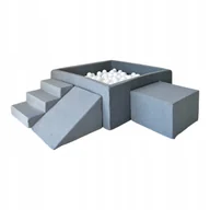 Suche baseny - Piankowy zestaw do zabawy KWADRAT/400szt. piłek- szary - DOWOLNY MIX - miniaturka - grafika 1