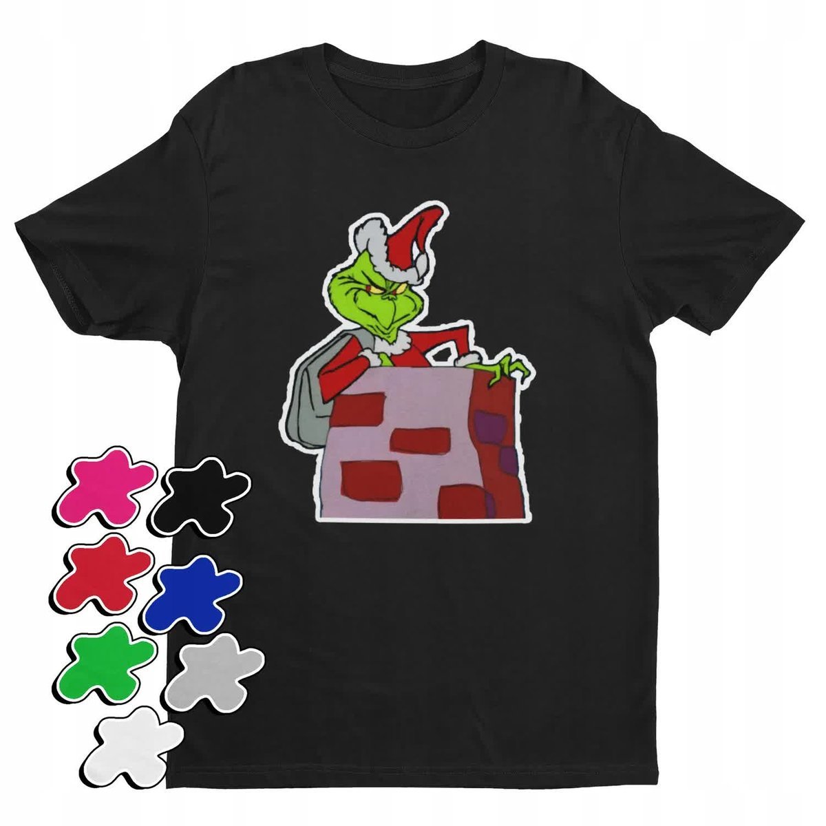 Koszulka T-Shirt Dziecięca Z Nadrukiem Grinch Święta Prezent -M 134-140