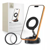 Uchwyty samochodowe do telefonów - Uchwyt samochodowy Tech-Protect N61 Magnetic MagSafe Windshield & Dashboard Car Mount Black - miniaturka - grafika 1