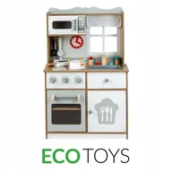 Zabawki AGD - EcoToys Drewniana kuchnia kuchenka zestaw 7253 - miniaturka - grafika 1