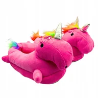 Kapcie damskie - Kapcie Zimowe Jednorożec Unicorn Tęcza Damskie Dziecięce Ciepłe 35-38 - miniaturka - grafika 1