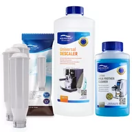 Akcesoria i części do ekspresów do kawy - Zestaw Krups - Filtr AL-TES46 3szt, Uniwersalny Odkamieniacz Aqualogis 1L, Płyn Czyszczący System Mleczny Aqualogis Latteo 250ml - miniaturka - grafika 1