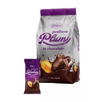 VOBRO 1KG PRALINOWA ŚLIWKA W CZEKOLADZIE