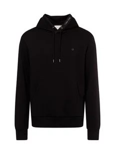 Calvin Klein Męski sweter z kapturem Mężczyźni Bawełna czarny jednolity, S - Swetry męskie - miniaturka - grafika 1