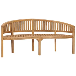 Ławka w kształcie banana, 180 cm, lite drewno tekowe - Ławki ogrodowe - miniaturka - grafika 1
