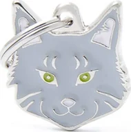 Odblaski i adresówki - Zawieszka Adresówka Identyfikator z grawerem dla kota Mine Coon szary - miniaturka - grafika 1