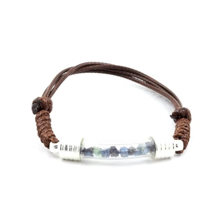 Kamienie i minerały. Bransoletka z surowych szafirów. Kolor brązowy.