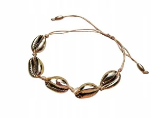 BRANSOLETKA MUSZLE ZŁOTE KAURI MUSZELKI NA RĘKĘ - Bransoletki - miniaturka - grafika 1