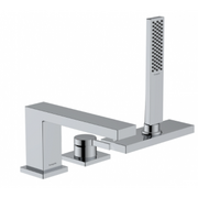 Baterie wannowe i prysznicowe - HANSGROHE 73443000 Tecturis E 3-otworowa, jednouchwytowa bateria na brzeg wanny z sBox, element zewnętrzny Chrom - miniaturka - grafika 1