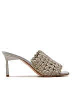 Klapki i japonki damskie - Calvin Klein Klapki Heel Mule Sandal 70 Latt HW0HW02144 Beżowy - miniaturka - grafika 1
