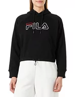 Bluzy damskie - FILA Damska bluza z kapturem Sarena Cropped, czarna, XS, czarny, XS - miniaturka - grafika 1