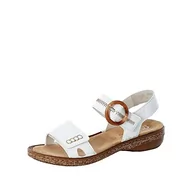Sandały damskie - Rieker Damskie sandały z paskiem 628Z3, sandały damskie, biały 80, 39 EU Schmal - miniaturka - grafika 1
