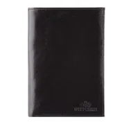 Portfele - Męski portfel ze skóry bez zapięcia czarny - miniaturka - grafika 1