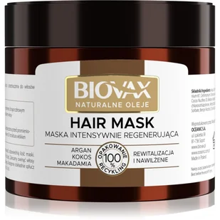 Lbiotica Biovax intensywnie regenerująca maseczka Argan Makadamia Kokos 250 ml - Maski do włosów - miniaturka - grafika 1