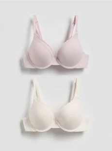 Reserved - Modulowany biustonosz z fiszbinami 2 pack - pastelowy róż - Biustonosze - miniaturka - grafika 1