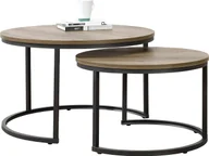 Ławy i stoliki kawowe - Stolik kawowy "Christchurch" zestaw 2 metalowych ramek kolory drewna/czarny - miniaturka - grafika 1