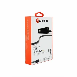 Griffin Ład. sam. GC39941-2 Lightning + USB 2,4A 12W Ultra-Fast MFI - Ładowarki samochodowe - miniaturka - grafika 1