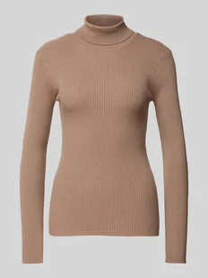 Golf o kroju slim fit z efektem prążkowania model ‘MIRA’ - Swetry damskie - miniaturka - grafika 1