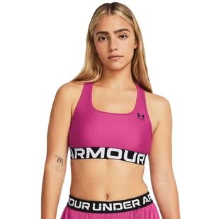 Biustonosz treningowy Under Armour UA HG Authentics Mid Branded - różowy - UNDER ARMOUR - Bielizna sportowa damska - miniaturka - grafika 1