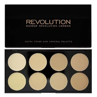 Makeup Revolution Ultra Cover & Conceal Palette paleta 8 kremowych korektorów Light 10g - Korektory do twarzy - miniaturka - grafika 1