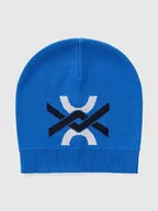 Czapki damskie - Benetton Czapka beanie w kolorze niebieskim - miniaturka - grafika 1