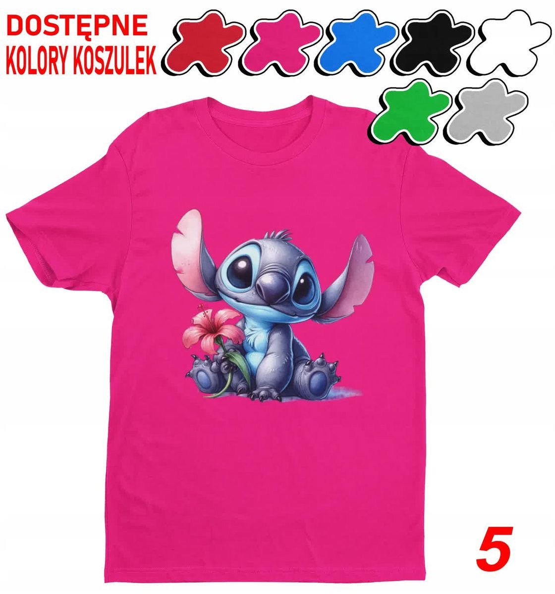 Koszulka Dziecięca Z Nadrukiem Stitch Stich Angel Dużo Wzorów -M 134-140