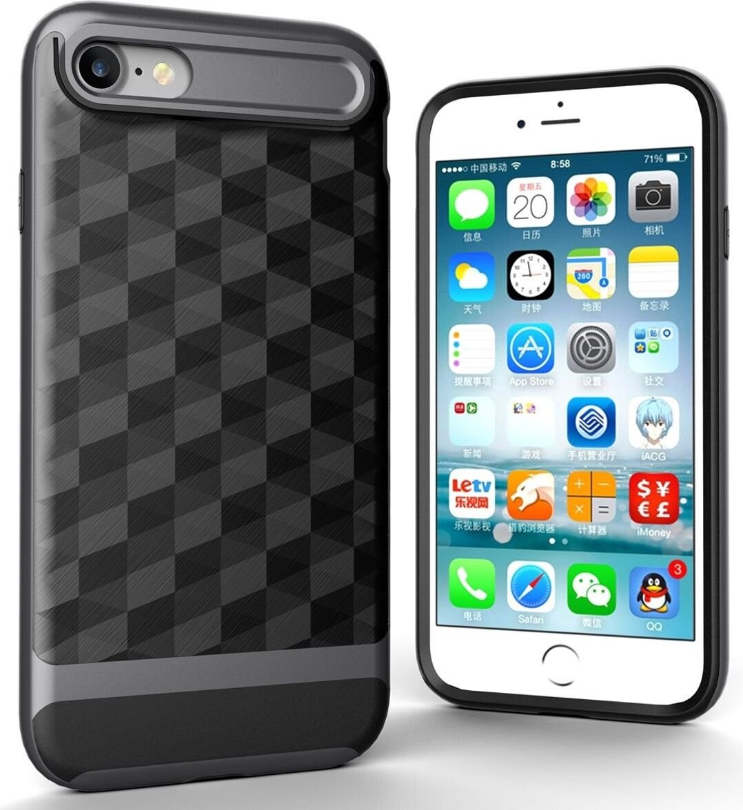 Etui na telefon komórkowy Apple iPhone 8 Backcover Case - Cover 3D Prisma Design Grey