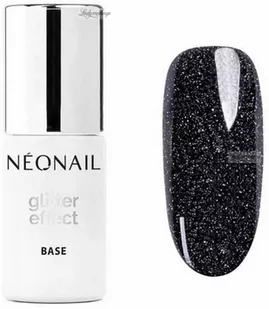 NeoNail - Glitter Effect Base - Mocno kryjąca brokatowa baza hybrydowa 2w1 - 7,2 ml - 9600-7 - BLACK SHINE - Lakiery hybrydowe - miniaturka - grafika 1