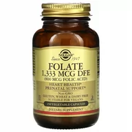 Witaminy i minerały dla sportowców - SOLGAR SOLGAR Folate 1,333 mcg DFE (800mcg Folic Acid) 250vegcaps - miniaturka - grafika 1