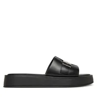 Klapki i japonki damskie - Klapki Calvin Klein Flatform Slide W/Ck Hw - Lth HW0HW02368 Czarny - miniaturka - grafika 1