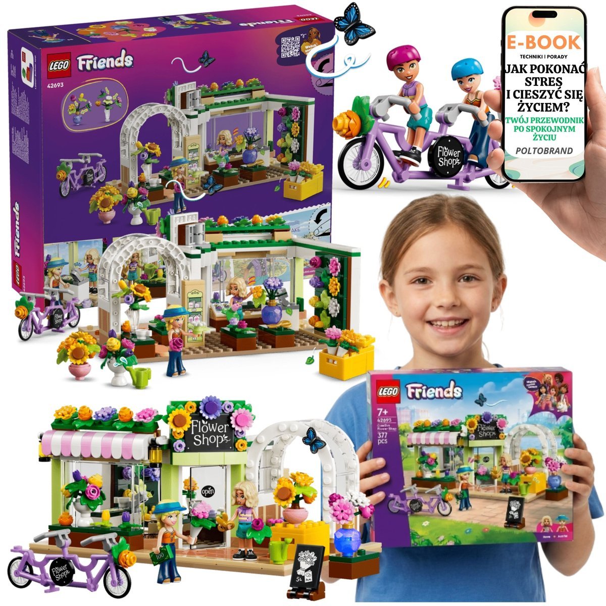 LEGO Friends Kwiaciarnia Sklep Kwiatowy Prezent (42693) + E-BOOK-1