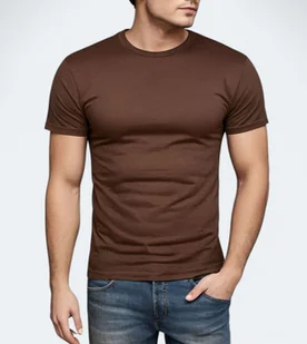 T-shirt premium bawełniany brązowy Recea - XL - Koszulki męskie - miniaturka - grafika 1