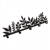 Wieszaki i stojaki - Wieszak ścienny ubraniowy WS100 liście czarny - miniaturka - grafika 1