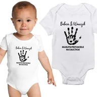 Body dla niemowląt - Body Dziecięce BABCIA & WNUCZEK Na Mikołajki Święta Pod Choinkę Białe 68cm - miniaturka - grafika 1