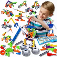 Roboty dla dzieci - Zestaw kreatywny do skręcania Klocki Konstrukcyjne Pojazdy robot 167 el MAŁY KONSTRUKTOR 10w1 - miniaturka - grafika 1