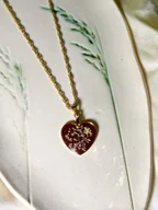 Naszyjniki - Naszyjnik eleganckie Serce z kwiatami - miniaturka - grafika 1