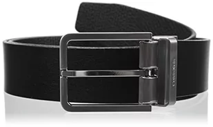 Calvin Klein Męski pasek formalny, Czarny gładki/czarny teksturowany, 95 - Paski - miniaturka - grafika 1
