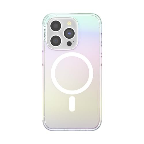 PopSockets Uchwyt do iPhone'a 14 Pro kompatybilny z MagSafe, etui na telefon iPhone 14 Pro, kompatybilne z bezprzewodowym ładowaniem, tylko etui - błyszczące