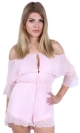 Kombinezony - Zwiewny, różowy kombinezon z długim rękawem hiszpanka Parisian M - miniaturka - grafika 1