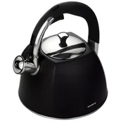 Czajniki na gaz - Klausberg KLAUSBERG CZAJNIK Z GWIZDKIEM STAL 3,0 L CZARNY POŁYSK INDUKCJA KB7195 DELHAN KB7195 - miniaturka - grafika 1